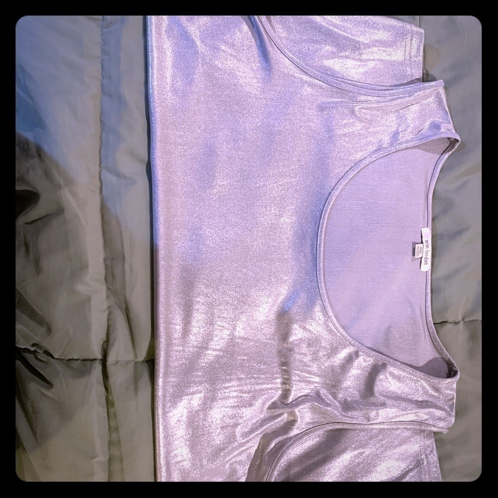 Erin London Silver Dress Sleeveless Shell Top XXL​​​​​​​​​​​​​​